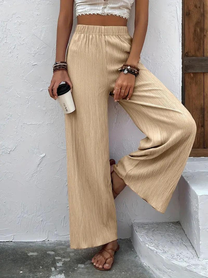 Women's Clothing Casual Loose Slimming Crumpled Wide-leg Pants - Mamofa Global Store