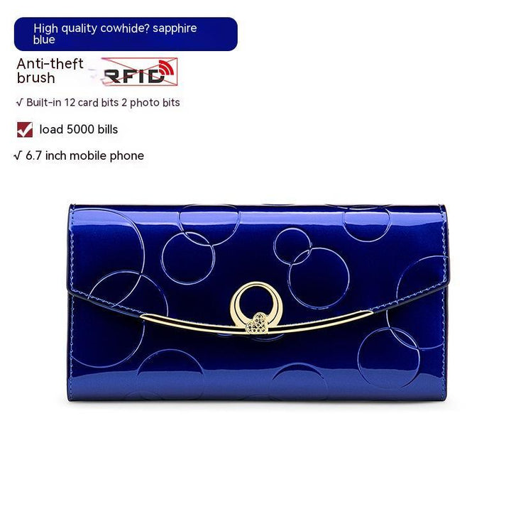 Women's Real Leather Long Large Capacity Wallet Clutch Bag - Mamofa Global Store