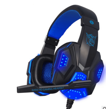 Pu mind pc780 black blue head game Gaming Headset computer YY voice with Mike black blue light headphones - Mamofa Global Store