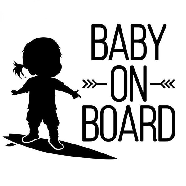 Various Sizes Colors Car Stickers Vinyl Decal Baby On Board Sign Surfing Art Motorcycle Decorative Accessories Creative - Mamofa Global Store