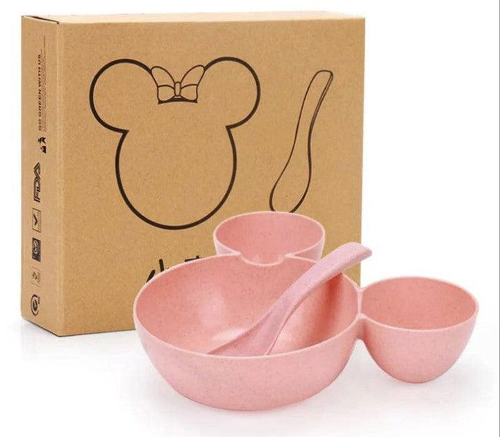 Wheat Straw, Children's Bowl, Cartoon, Wheat Chopsticks, Fork Spoon, Fruit Dish, Mickey's Bowl, Lovely Gift Set - Mamofa Global Store