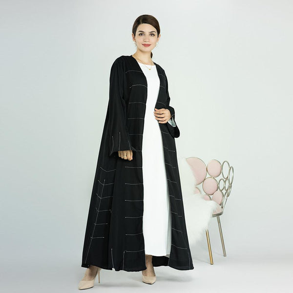 Middle East Dubai Solid Cardigan Dress - Mamofa Global Store