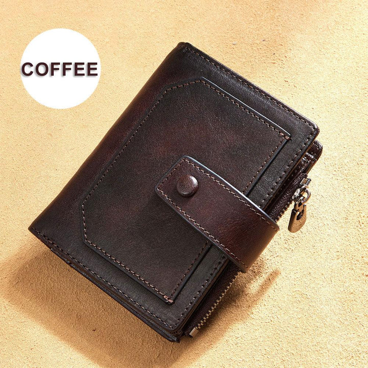 Men's Leather Wallet Three Fold Multi Card Space - Mamofa Global Store