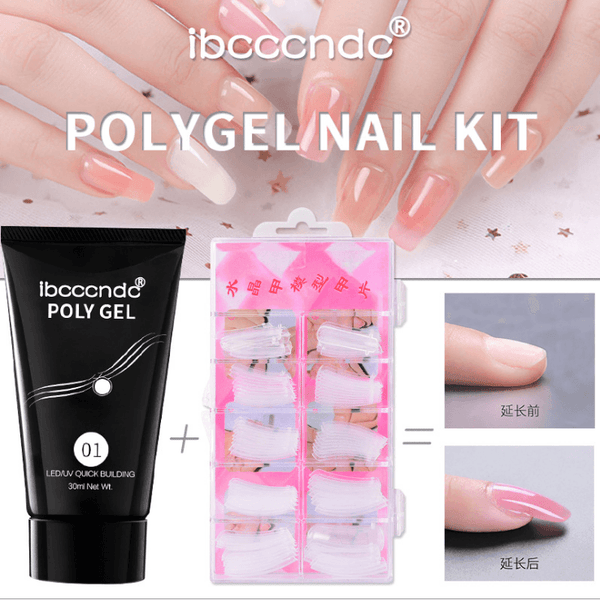 Cross-border Solid-state Extension Glue Matching Piece A Crystal Transparent False Nail 100 Piece Box Nail Extension Glue - Mamofa Global Store