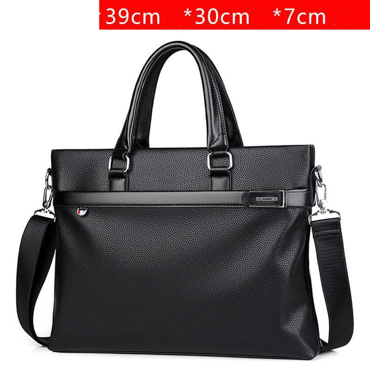 Large Capacity Business Handbag Men's Soft Leather Briefcase - Mamofa Global Store