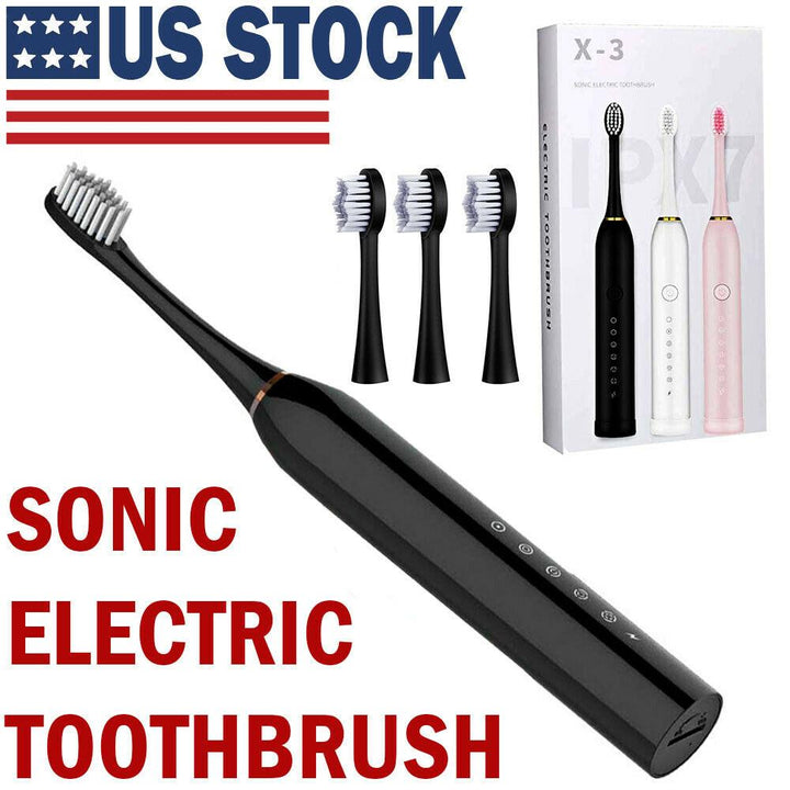 Rechargeable Sonic Electric Toothbrush Brush Heads Toothbrushes for Adults Kids - Mamofa Global Store