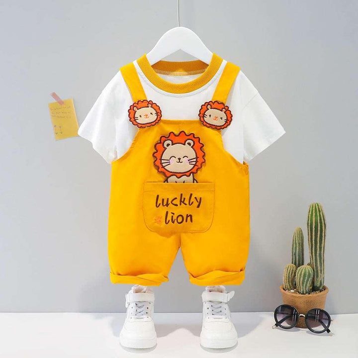 Children's Clothing Men And Women Baby Summer Cartoon Short-sleeved Overalls - Mamofa Global Store