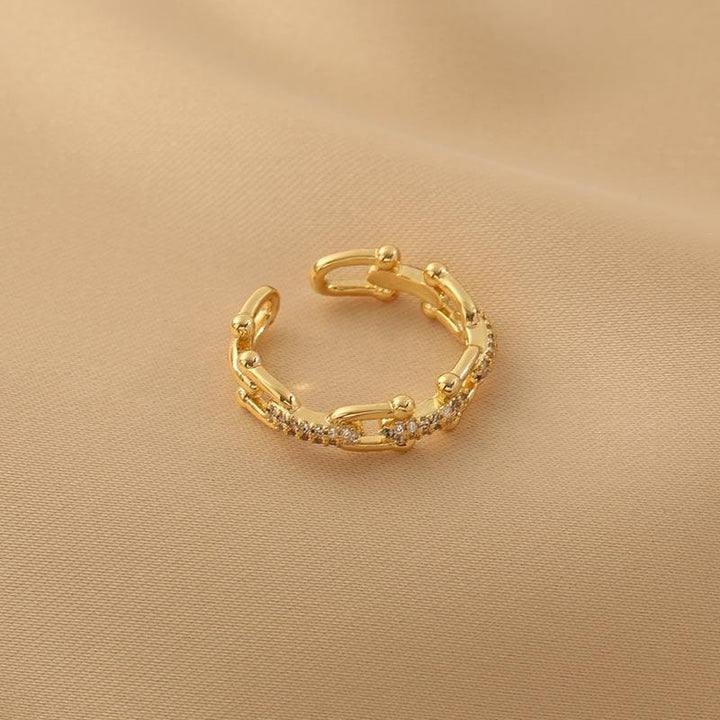 Chain Hollow Opening Ring Women's Simple Vachette Clasp Fashion Adjustable - Mamofa Global Store