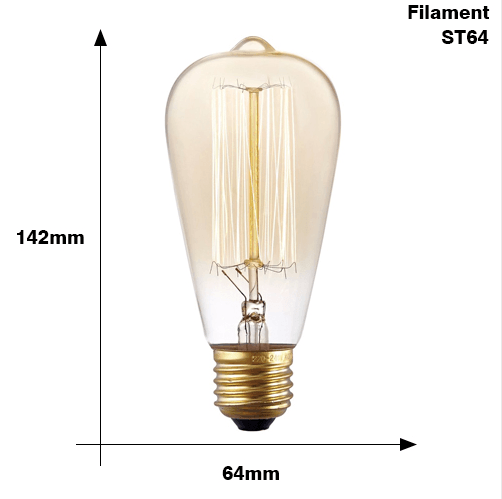 Edison Bulb E27 220V 40W ST64 A19 T45 G80 G95 G125 Incandescent filament bulb lighting Retro Edison Light Bulb - Mamofa Global Store