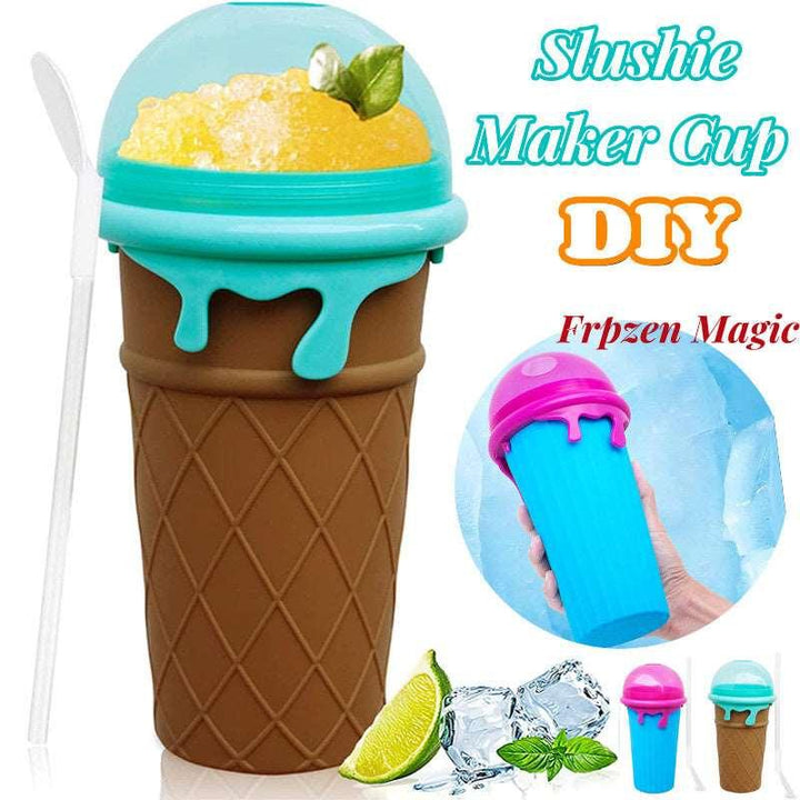 500ml Large Capacity Slushy Cup Summer Squeeze Homemade Juice Water Bottle Quick-Frozen Smoothie Sand Cup Pinch Fast Cooling Magic Ice Cream Slushy Maker Beker Kitchen Gadgets - Mamofa Global Store