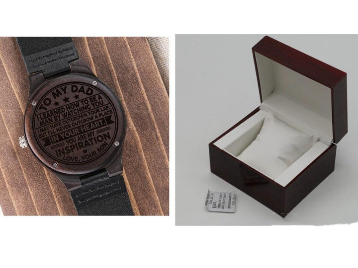 Bottom Cover Lettering Leather Strap Watch - Mamofa Global Store