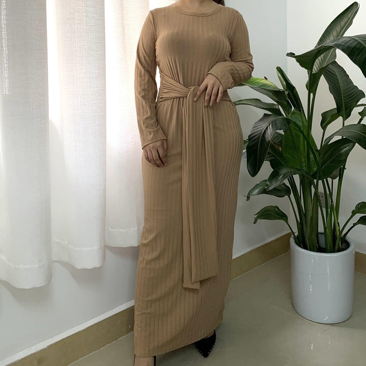 Middle East Dubai Robe Plus Size Knitted Muslim Dress - Mamofa Global Store