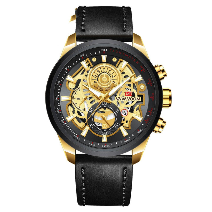 Quartz Watch For Men Black Gold Man Business Non Automatic Machine - Mamofa Global Store