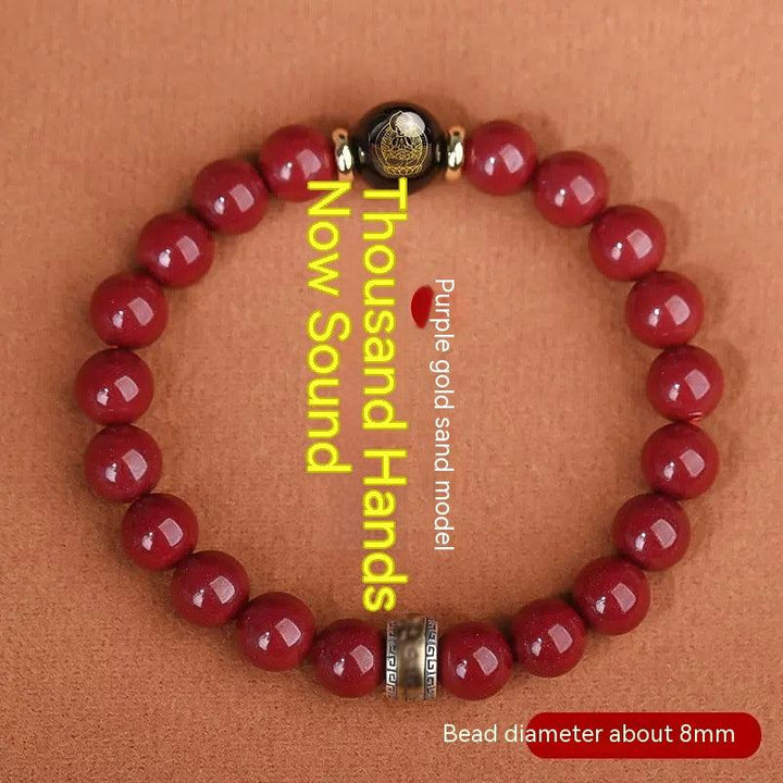 Cinnabar Bracelet Men's Purple Gold Sand Benming Buddha Bracelet - Mamofa Global Store