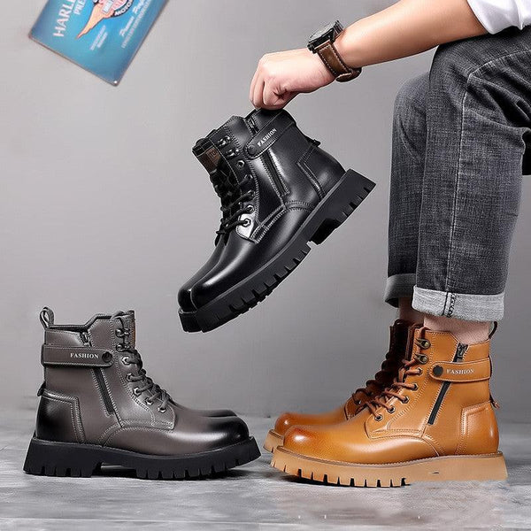 Mens Fashion Thick-soled High-top Wearable Martin Boots - Mamofa Global Store