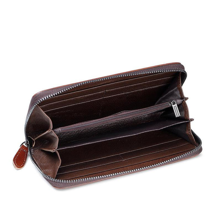 Women's Retro Real Leather Zipper Wallet - Mamofa Global Store