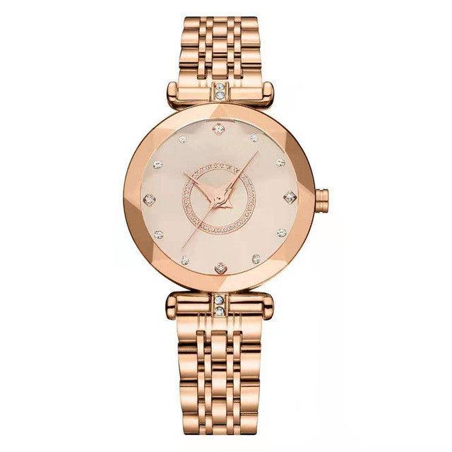 Women's Crystal Simple Steel Band Watch - Mamofa Global Store