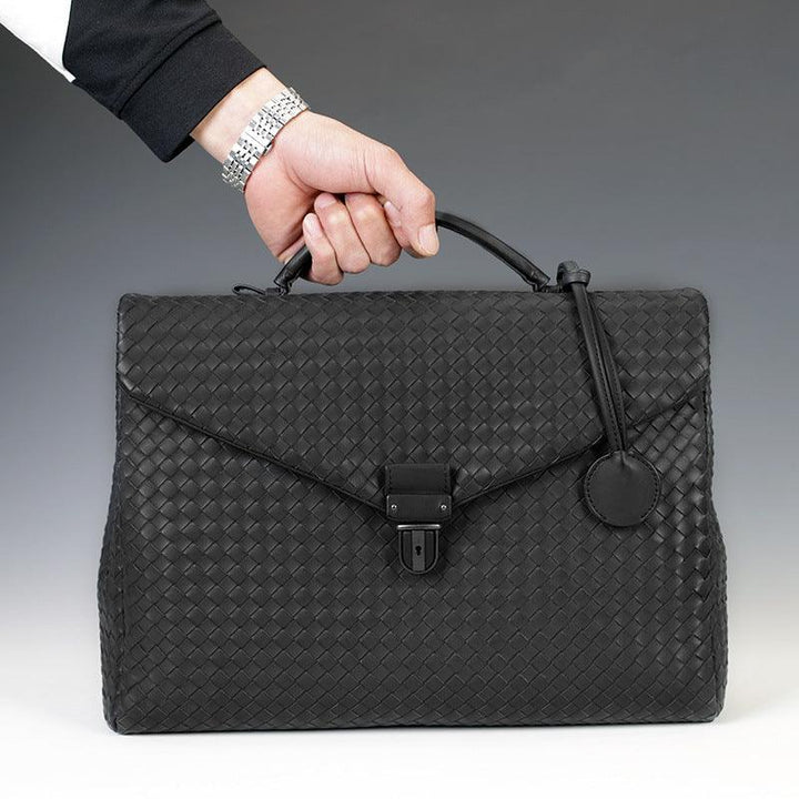 Men's Briefcase Casual Flap Weave Business - Mamofa Global Store