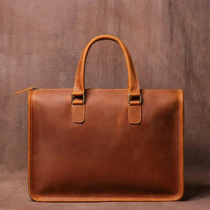 Men's Bag Crazy Horse Leather Briefcase For Laptop - Mamofa Global Store