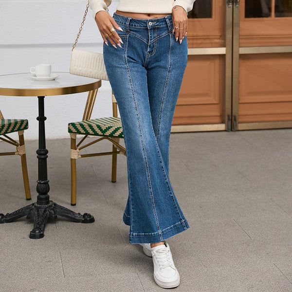 Shiying Casual Style High Waist Flared Pants Women's Autumn - Mamofa Global Store