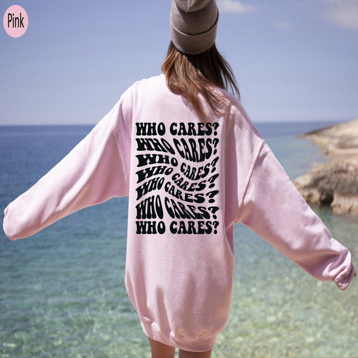 WHO CARES English Printed Women's Round Neck Sweater - Mamofa Global Store