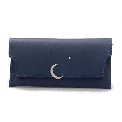 Star Moon Rivet Zipper Soft Leather Coin Wallet - Mamofa Global Store