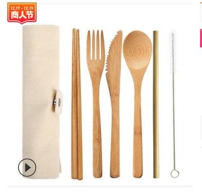 Portable Bamboo Tableware 6-Piece Set - Mamofa Global Store