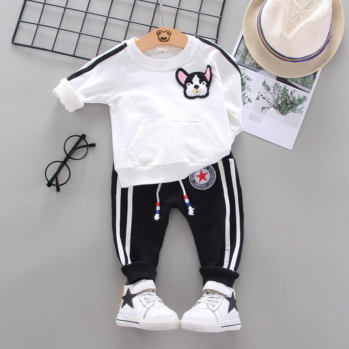 Round Neck Long-sleeved Sweater And Trousers Two-piece Children's Suit - Mamofa Global Store