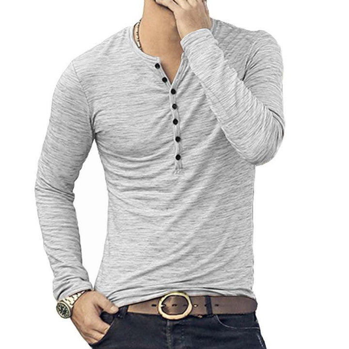 Men's Bottoming Shirt Long Sleeve Slim T-Shirt - Mamofa Global Store