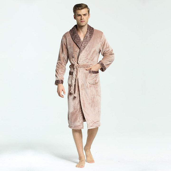 Men's Soft Flannel Coral Fleece Nightgown - Mamofa Global Store