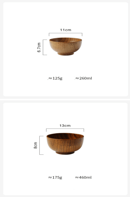 Wooden Bowl Japanese Style Wood Rice Soup Bowl Salad Bowl Food Container Large Small Bowl for Kids Tableware Wooden Utensils - Mamofa Global Store