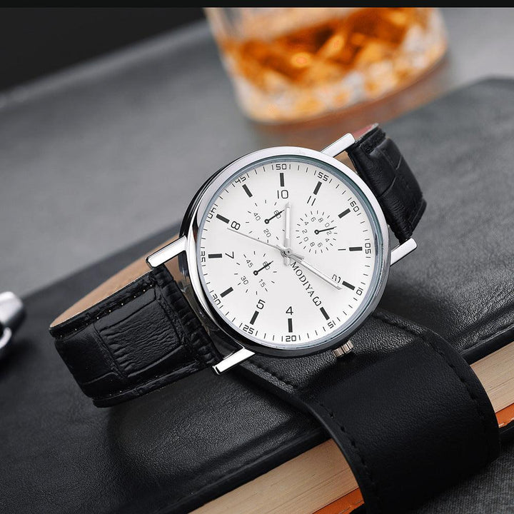 Simple Leather Belt Men's Quartz Watch - Mamofa Global Store