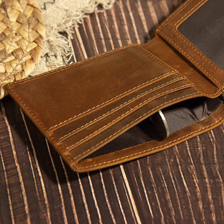 Men Wallet Horizontal Fashion Cephalic Layer Leather - Mamofa Global Store