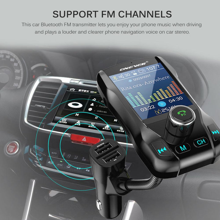 Compatible with Apple , Card car FM transmitter Bluetooth hands-free color screen - Mamofa Global Store