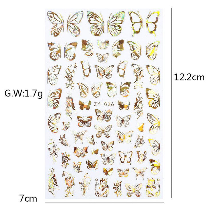 Butterfly Nail Sticker Simulation Bronzing Laser - Mamofa Global Store