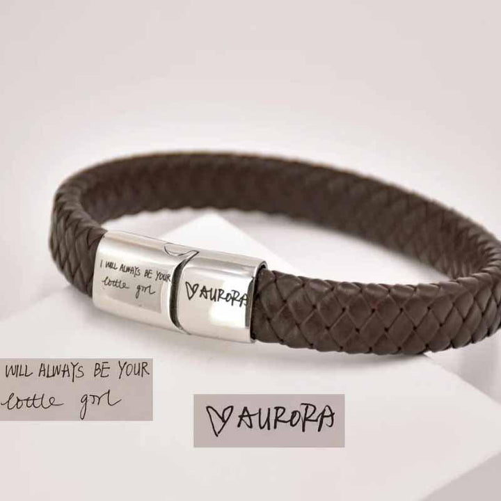 Woven Handmade Leather Bracelet With Men's Couple Name Inscription - Mamofa Global Store