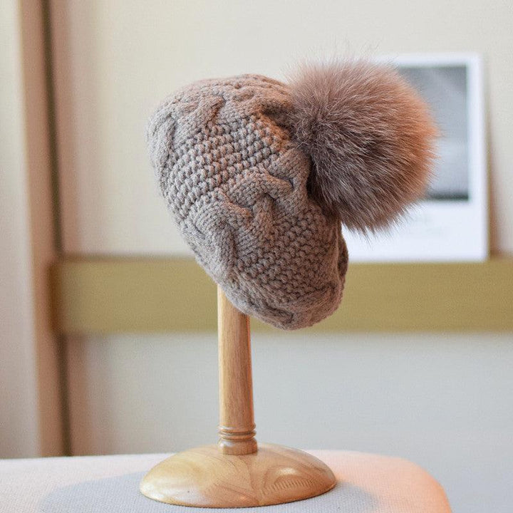 Wool Knitting Artist Autumn And Winter Fried Dough Twists Pattern Warm Wool Hat - Mamofa Global Store