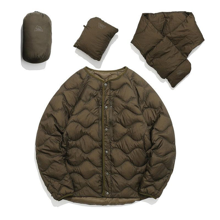 Simple Casual Wave Down Jacket Personality Couple - Mamofa Global Store