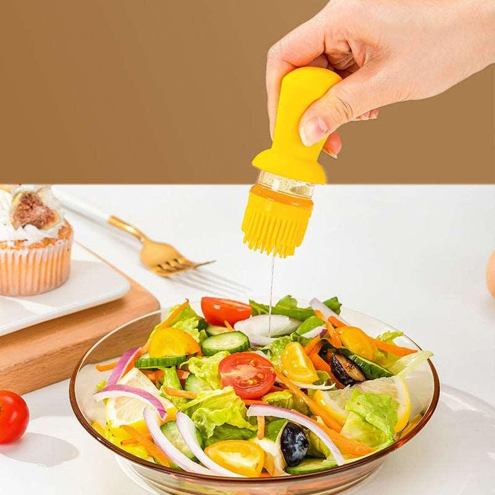 2 In 1 Oil Dispenser With Silicon Brush BBQ Oil Spray Glass Bottle Silicone For Barbecue Cooking Seasoning Bottle Kitchen Gadgets - Mamofa Global Store