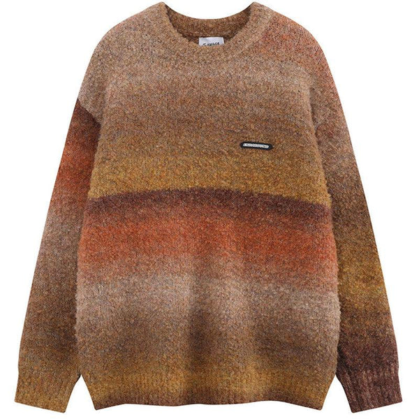 Gradient Contrast Striped Sweater - Mamofa Global Store