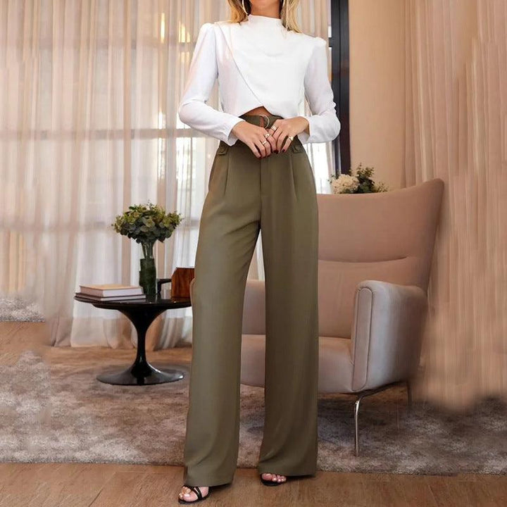 Top Straight Pants Two-piece Set - Mamofa Global Store