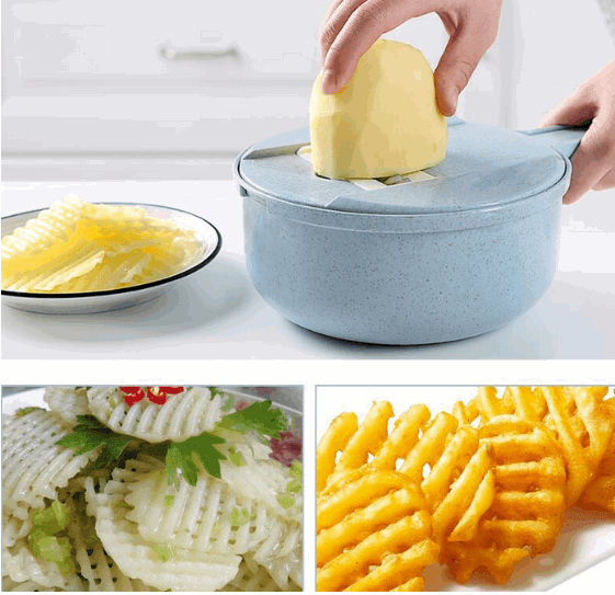 8 In 1 Mandoline Slicer Vegetable Slicer Potato Peeler Carrot Onion Grater With Strainer Vegetable Cutter Kitchen Accessories - Mamofa Global Store