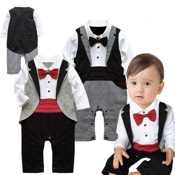 Boys' long-sleeved gentleman romper - Mamofa Global Store