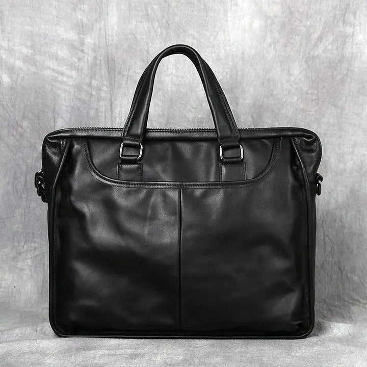 Men's Portable Leather Leisure Briefcase - Mamofa Global Store