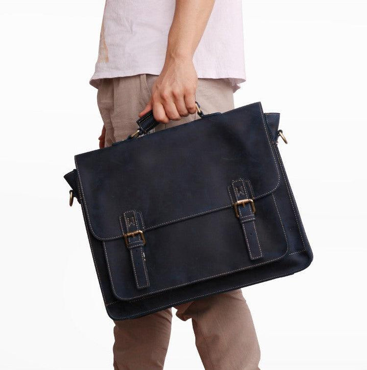 Genuine Leather Men's Business Briefcase - Mamofa Global Store