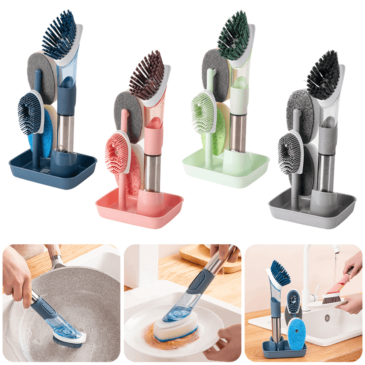 New Multifunctional Dish Brush Household Kitchen Oily Sponge Long Handle Cleaning Brush - Mamofa Global Store