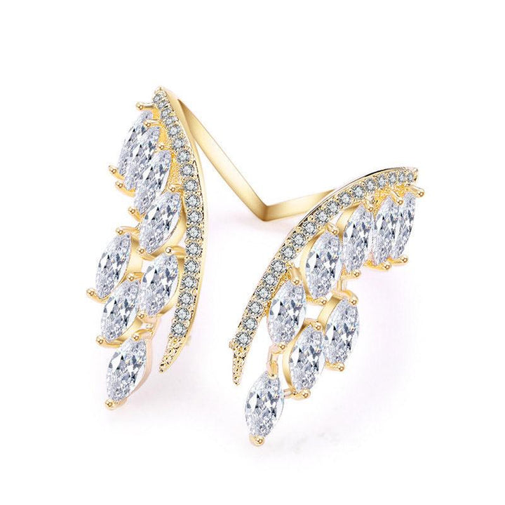 Creative Angel Wings Opening Ring Exquisite Women's Rhinestone Rings Personalized Jewelry - Mamofa Global Store