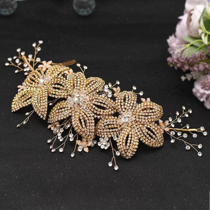 Flower Rhinestone Hair Accessories Bridal Wedding Hair Band - Mamofa Global Store