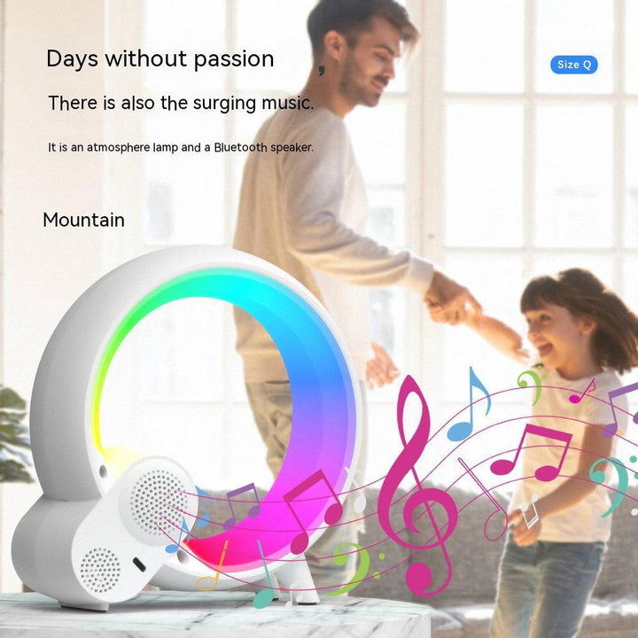 Creative Q Light Analog Sunrise Digital Display Alarm Clock Bluetooth Audio Intelligent Wake-up Q Colorful Atmosphere Light - Mamofa Global Store