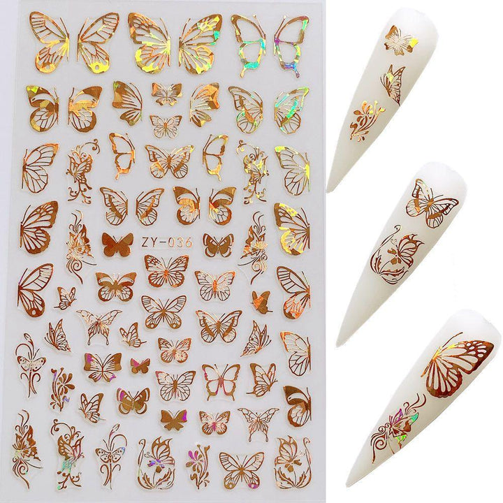 Butterfly Nail Sticker Simulation Bronzing Laser - Mamofa Global Store